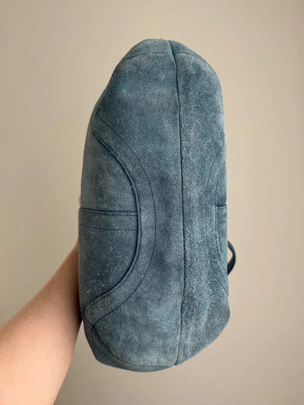 Vintage coach pool blue suede soho slim hobo bag